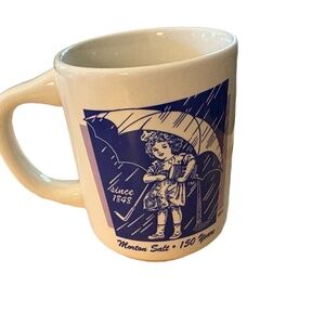 Morton Salt Coffee Mug Cream 1914 Morton Salt Girl 150th Anniversary Collectible